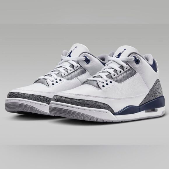 Nike Air Jordan 3 Midnight Navy White Cement Grey  CT8532-140 Black size 8 - 14​ main image 7